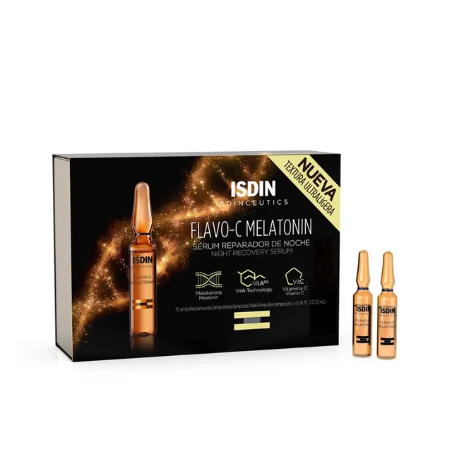 isdin-isdinceutics-flavo-c-melatonin-s-rum-reparador-de-noche-en-ampollas-10-amp image 1