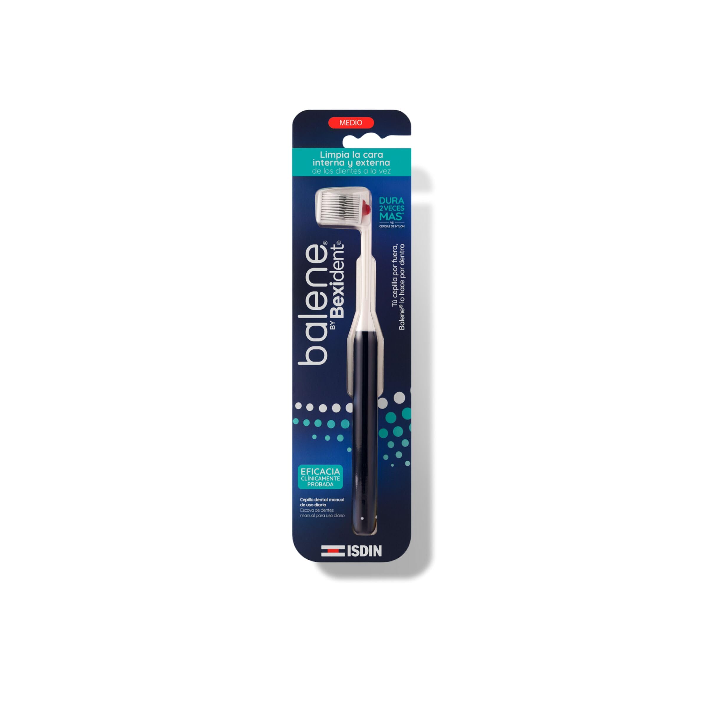 isdin-balene-by-bexident-cepillo-de-dientes-manual-azul-dureza-media-limpia-cara image 1