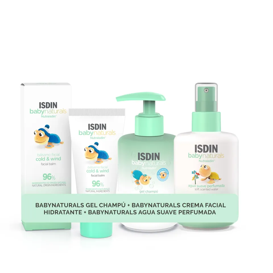 isdin-babynaturals-pack-3-piezas-gel-champ-200-ml-crema-facial-hidratante-50-ml- image 1