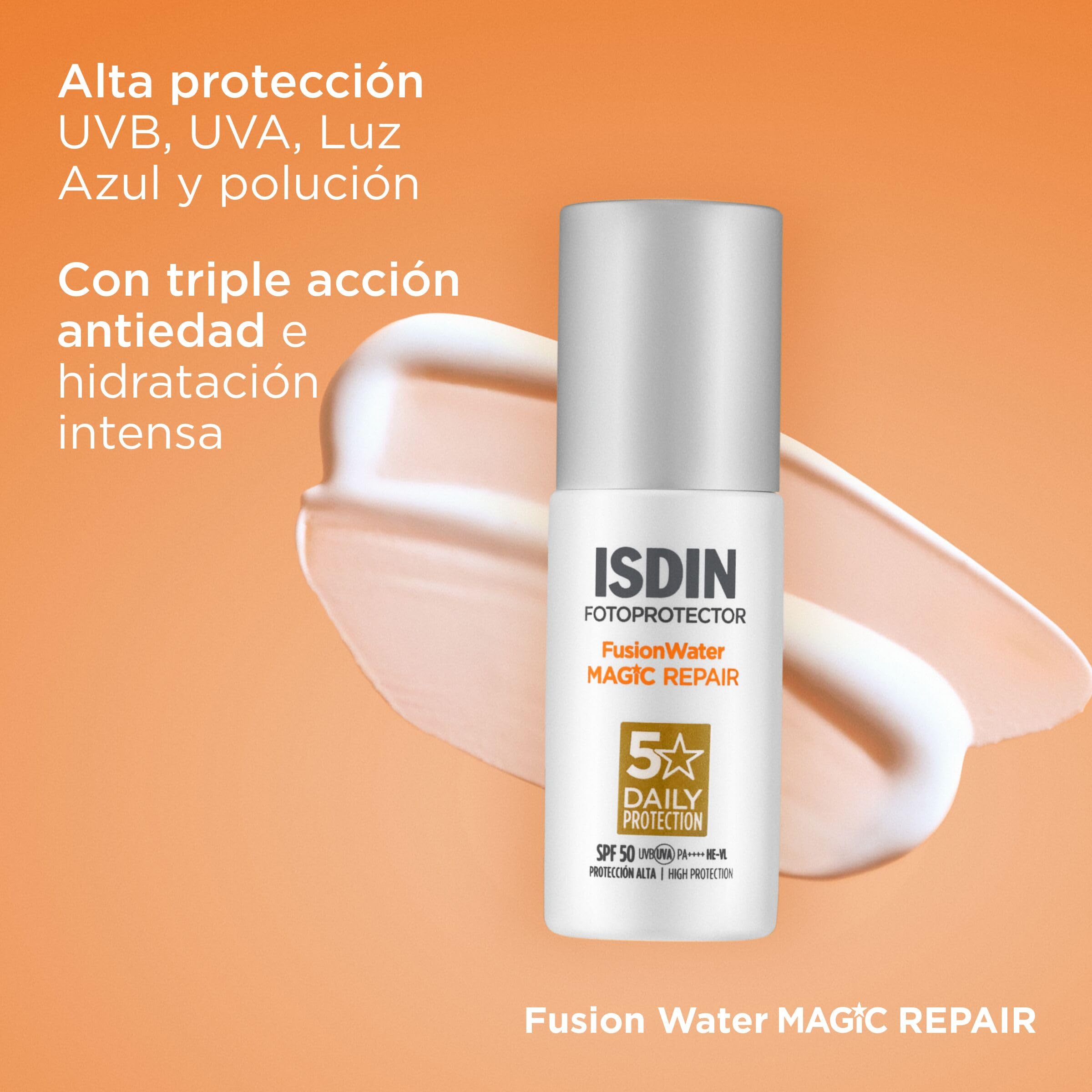 isdin-fusion-water-magic-repair-spf-50-protector-solar-facial-uso-diario-triple- image 4