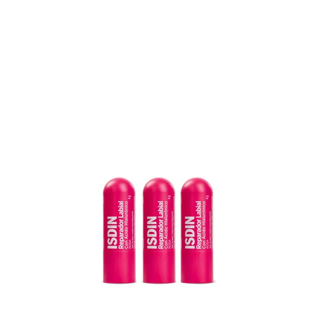 isdin-reparador-labial-rosa-pack-tr-o-b-lsamo-labial-con-color-cido-hialur-nico- image 1
