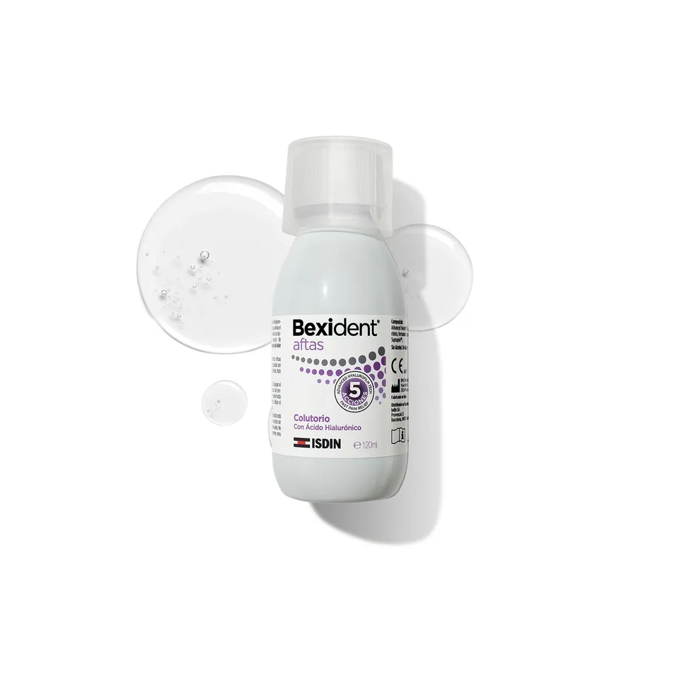 isdin-bexident-aftas-colutorio-120-ml-con-cido-hialur-nico-sin-alcohol-y-sin-glu image 1