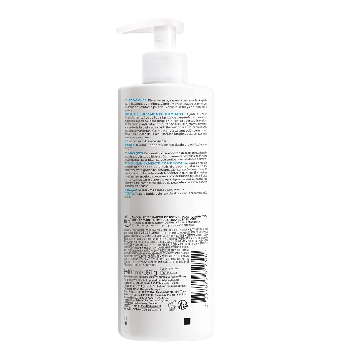 la-roche-posay-lipikar-leche-hidratante-con-urea-10-para-pieles-muy-secas-400-ml image 2