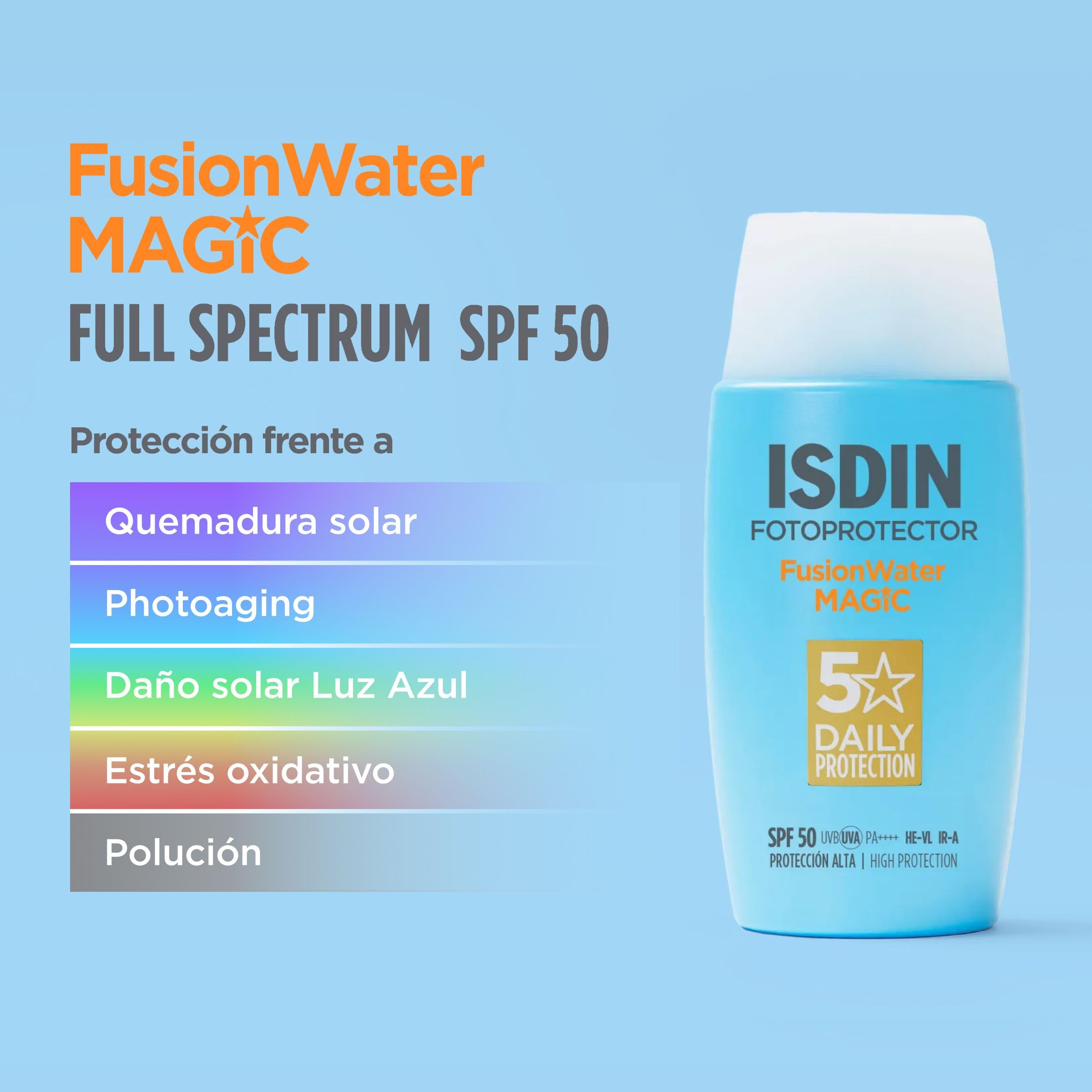 isdin-fotoprotecci-n-fusion-water-magic-spf-50-protector-solar-facial-fluido-par image 8